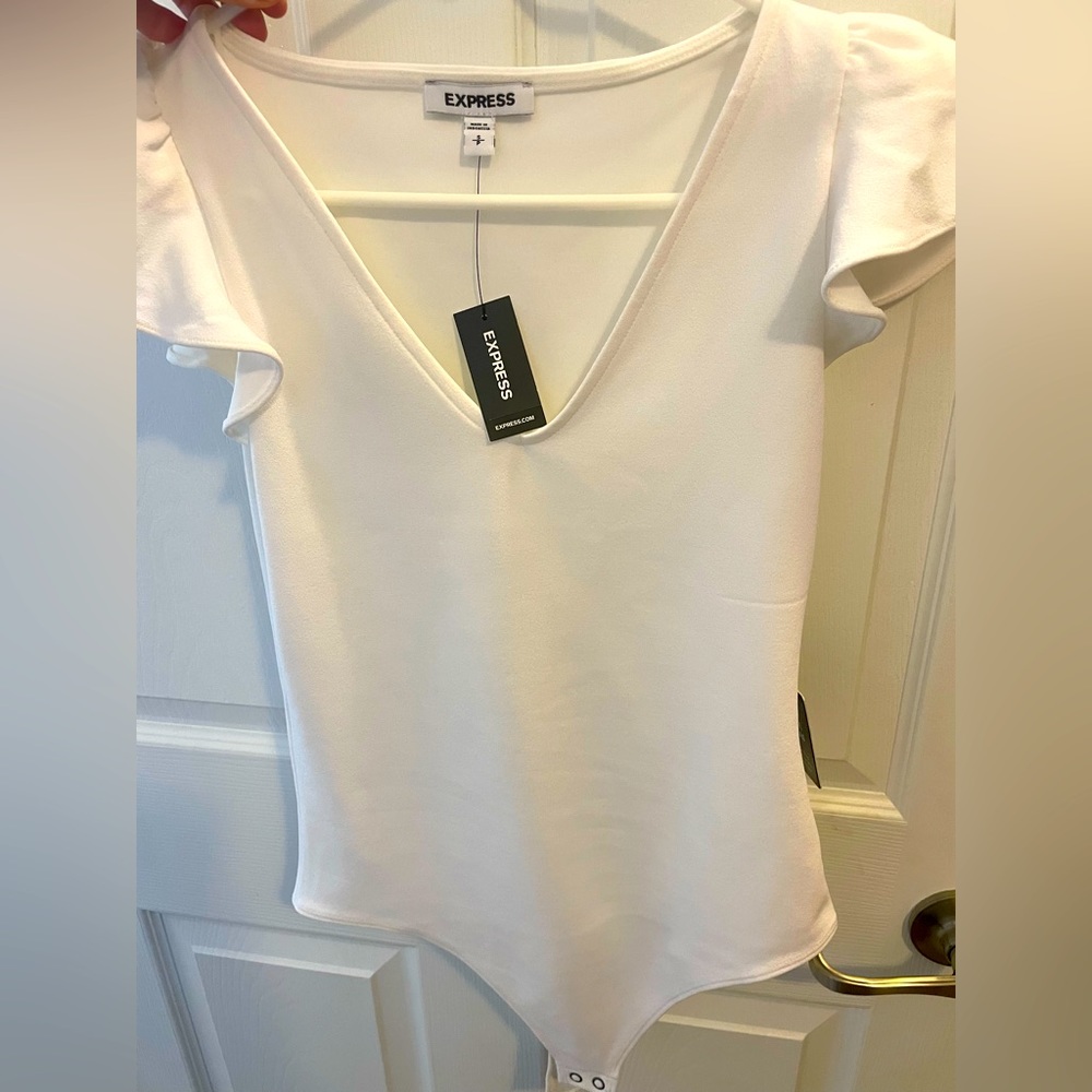 Brand New Crisp White Express Bodysuit